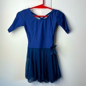 NWOT LEVERET Kids Navy Blue Skirted Dance Leotard